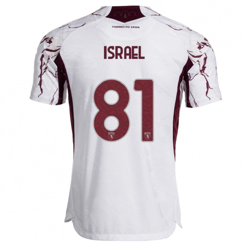 Danxen Kvinnor Franco Israel #81 Vit Vinröd Bortatröja Matchtröjor 2025/26 Tröjor T-Tröja