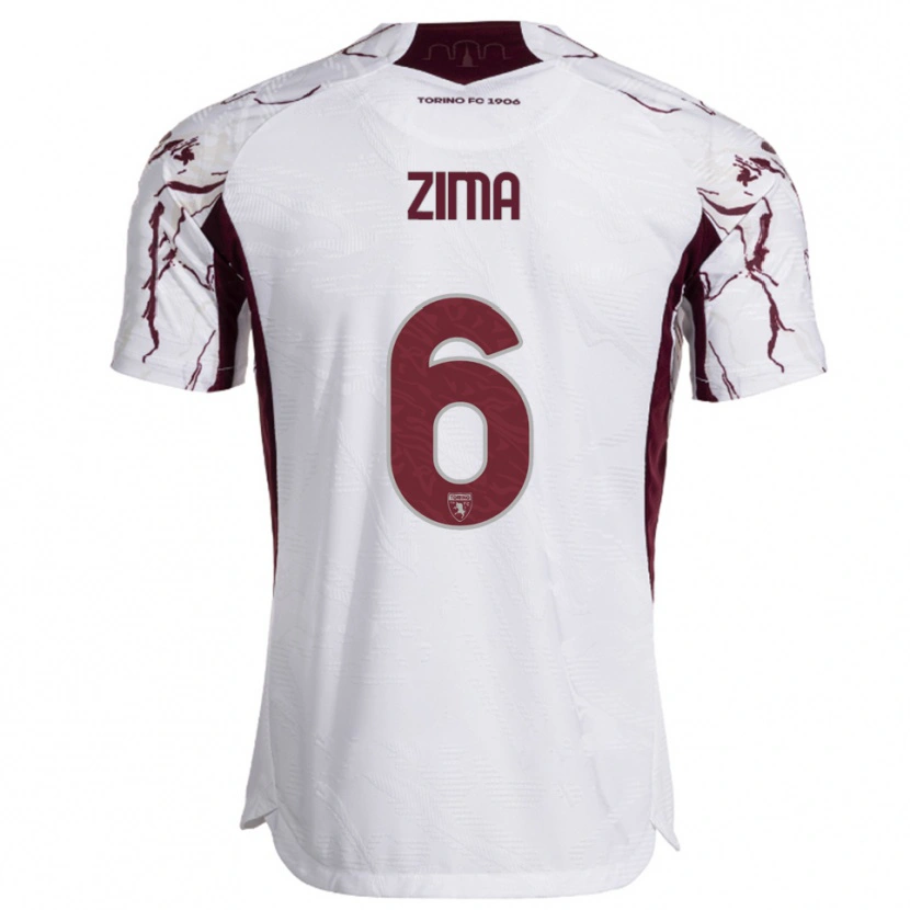 Danxen Kvinnor David Zima #6 Vit Vinröd Bortatröja Matchtröjor 2025/26 Tröjor T-Tröja