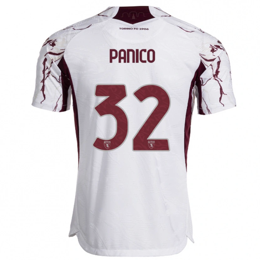 Danxen Kvinnor Patrizia Panico #32 Vit Vinröd Bortatröja Matchtröjor 2025/26 Tröjor T-Tröja