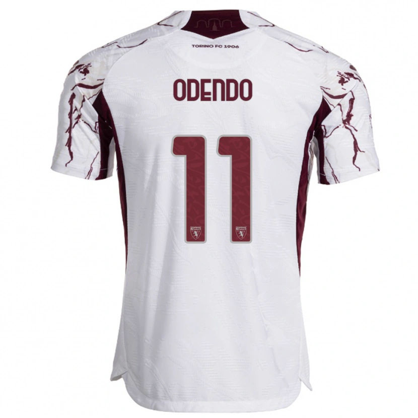 Danxen Kvinnor Patrick Odendo #11 Vit Vinröd Bortatröja Matchtröjor 2025/26 Tröjor T-Tröja