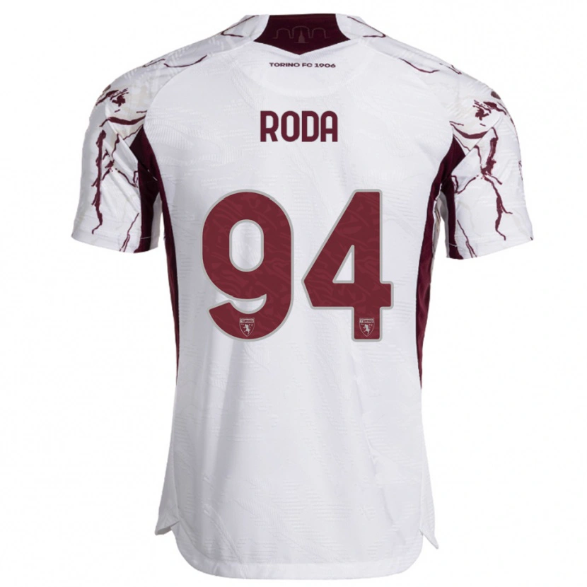 Danxen Kvinnor Alex Roda #94 Vit Vinröd Bortatröja Matchtröjor 2025/26 Tröjor T-Tröja
