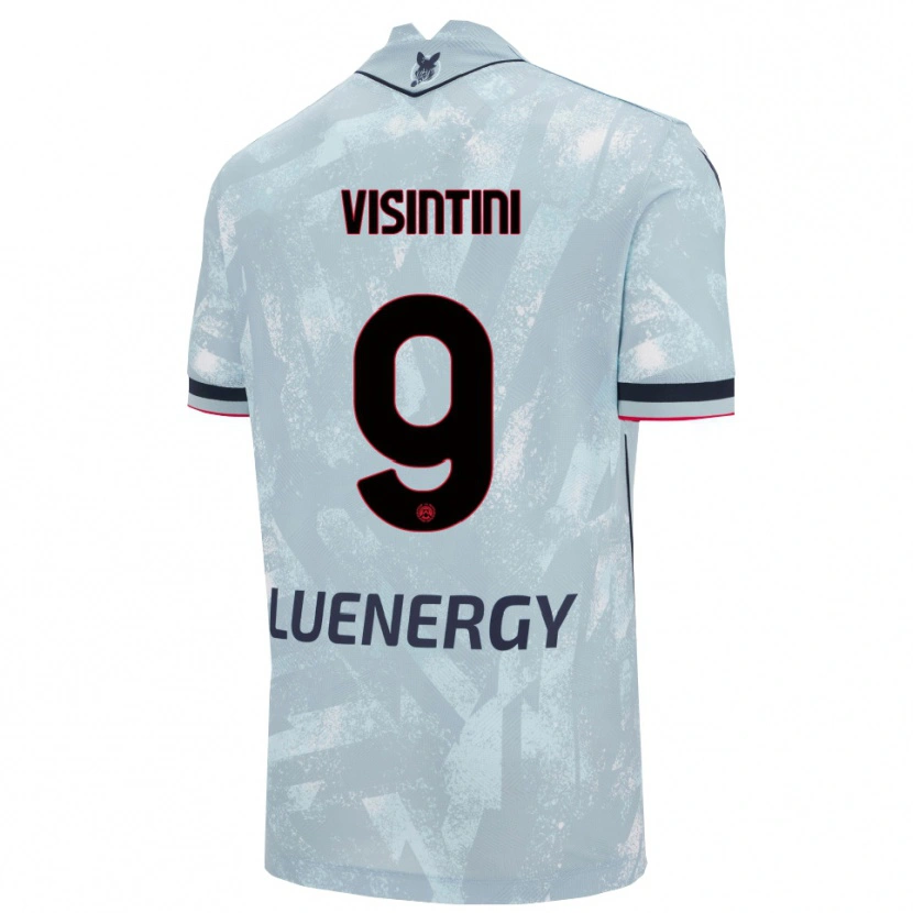 Danxen Kvinnor Patrick Visintini #9 Ljusblå Svart Bortatröja Matchtröjor 2025/26 Tröjor T-Tröja