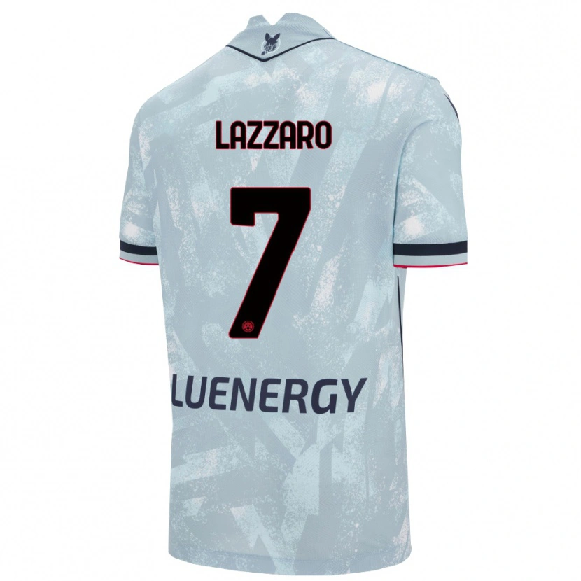 Danxen Kvinnor Davide Lazzaro #7 Ljusblå Svart Bortatröja Matchtröjor 2025/26 Tröjor T-Tröja