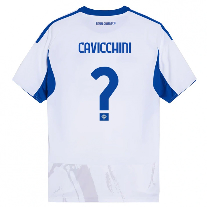 Danxen Kvinnor Leonardo Cavicchini #0 Vit Blå Bortatröja Matchtröjor 2025/26 Tröjor T-Tröja