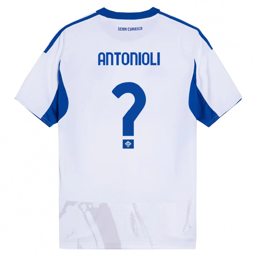 Danxen Kvinnor Nicolas Antonioli #0 Vit Blå Bortatröja Matchtröjor 2025/26 Tröjor T-Tröja