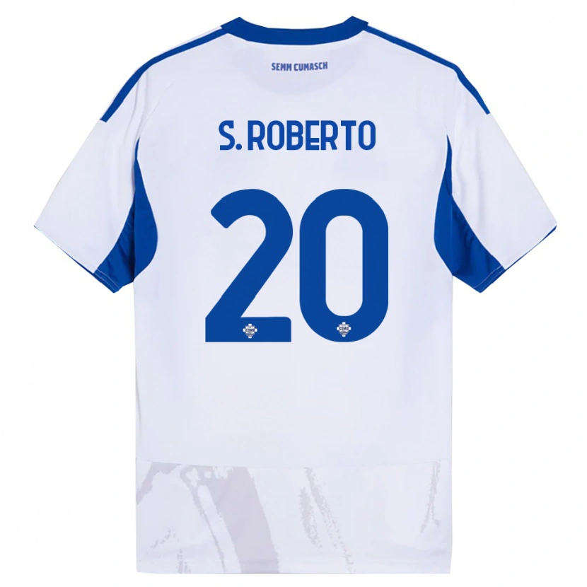 Danxen Kvinnor Sergi Roberto #20 Vit Blå Bortatröja Matchtröjor 2025/26 Tröjor T-Tröja