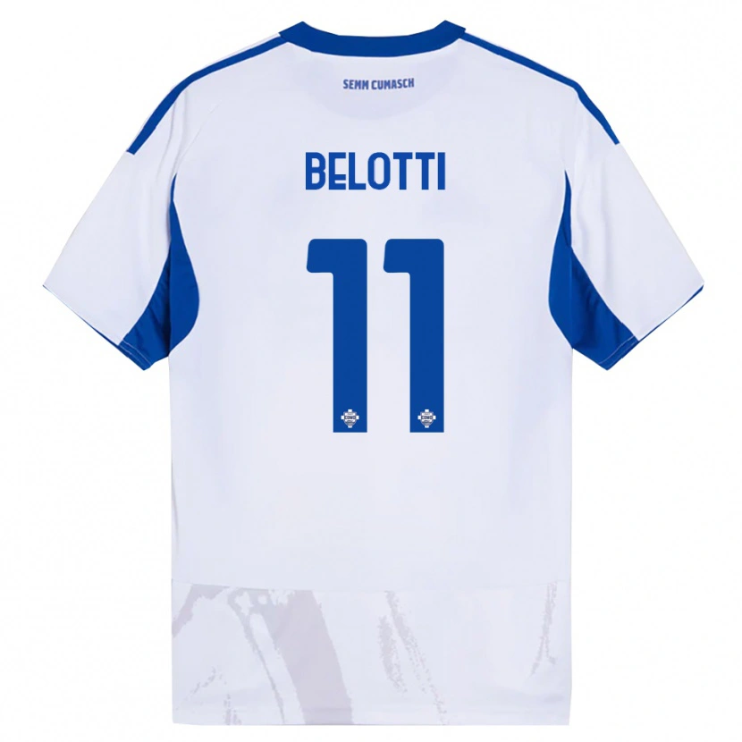 Danxen Kvinnor Andrea Belotti #11 Vit Blå Bortatröja Matchtröjor 2025/26 Tröjor T-Tröja