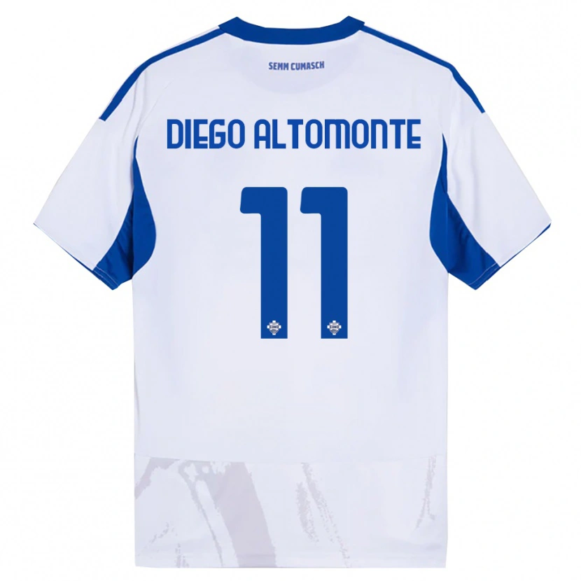 Danxen Kvinnor Thomas Diego Altomonte #11 Vit Blå Bortatröja Matchtröjor 2025/26 Tröjor T-Tröja