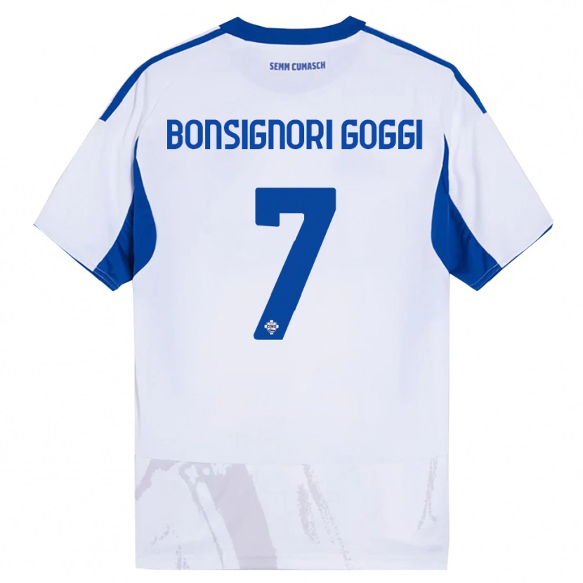 Danxen Kvinnor Lorenzo Bonsignori #7 Vit Blå Bortatröja Matchtröjor 2025/26 Tröjor T-Tröja