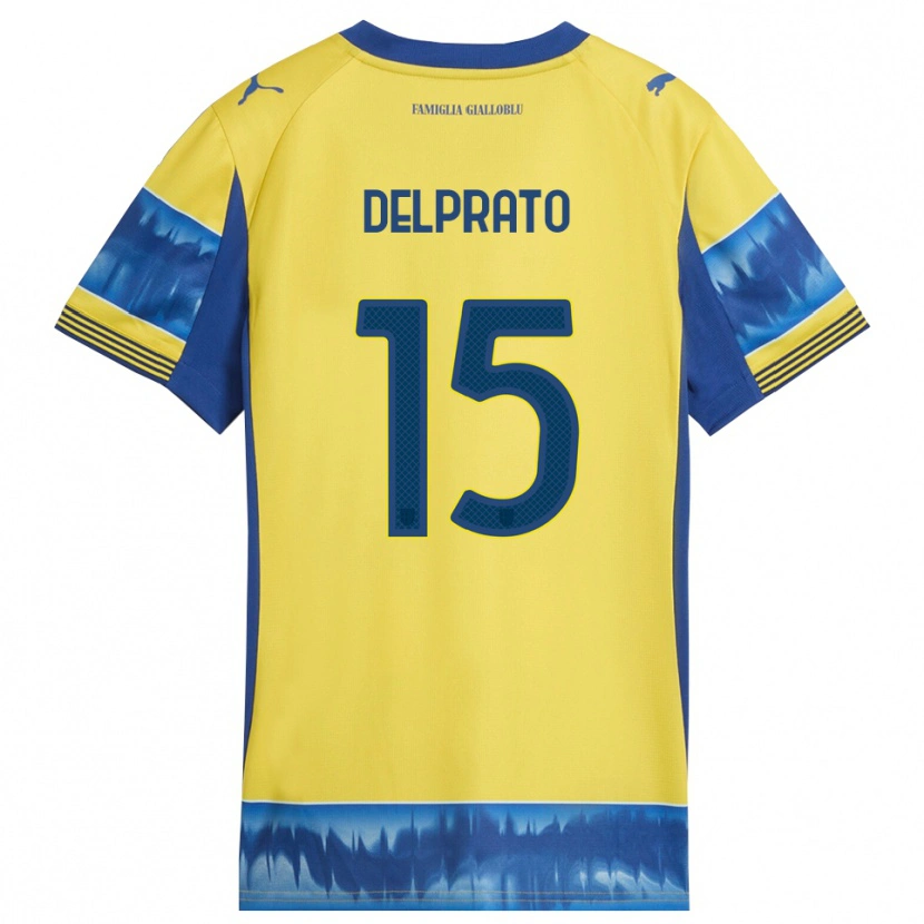 Danxen Kvinnor Enrico Delprato #15 Gul Blå Bortatröja Matchtröjor 2025/26 Tröjor T-Tröja