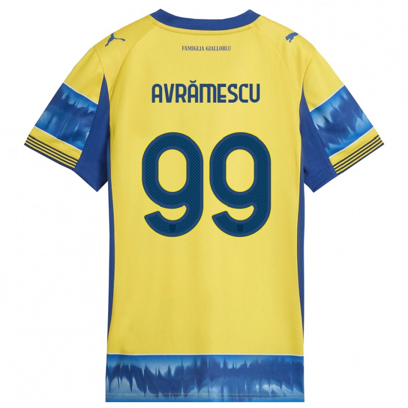 Danxen Kvinnor Ianis Avrămescu #99 Gul Blå Bortatröja Matchtröjor 2025/26 Tröjor T-Tröja