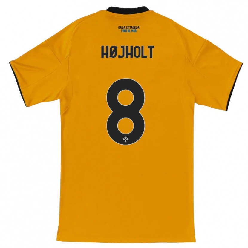 Danxen Kvinnor Malthe Højholt #8 Orange Blå Bortatröja Matchtröjor 2025/26 Tröjor T-Tröja
