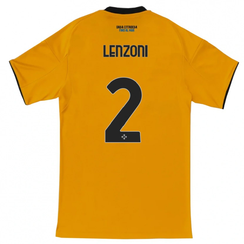 Danxen Kvinnor Samuele Lenzoni #2 Orange Blå Bortatröja Matchtröjor 2025/26 Tröjor T-Tröja