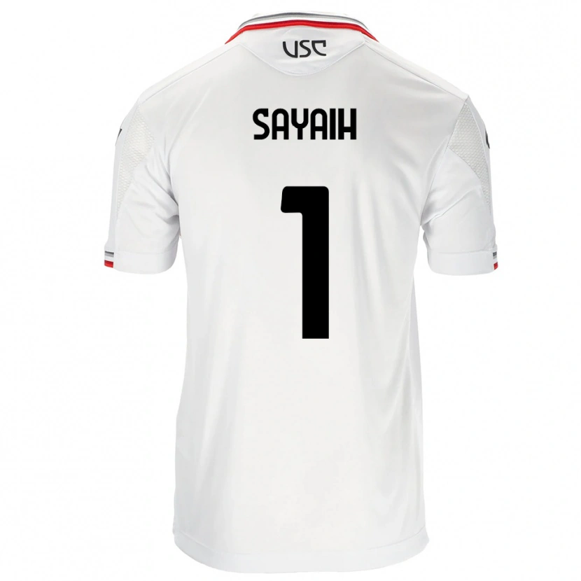 Danxen Kvinnor Ilyas Sayaih #1 Vit Röd Bortatröja Matchtröjor 2025/26 Tröjor T-Tröja