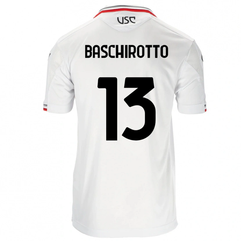 Danxen Kvinnor Federico Baschirotto #13 Vit Röd Bortatröja Matchtröjor 2025/26 Tröjor T-Tröja