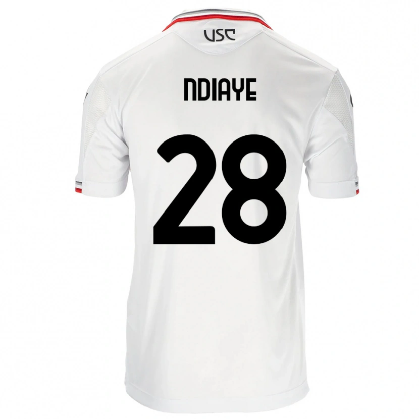 Danxen Kvinnor Maissa Ndiaye #28 Vit Röd Bortatröja Matchtröjor 2025/26 Tröjor T-Tröja