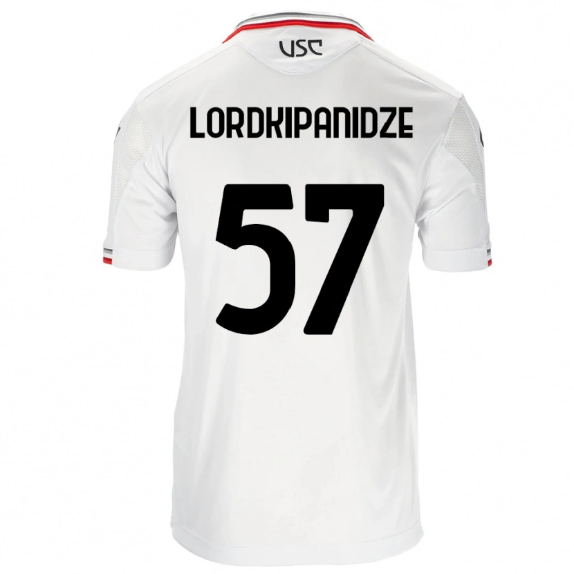 Danxen Kvinnor Dachi Lordkipanidze #57 Vit Röd Bortatröja Matchtröjor 2025/26 Tröjor T-Tröja