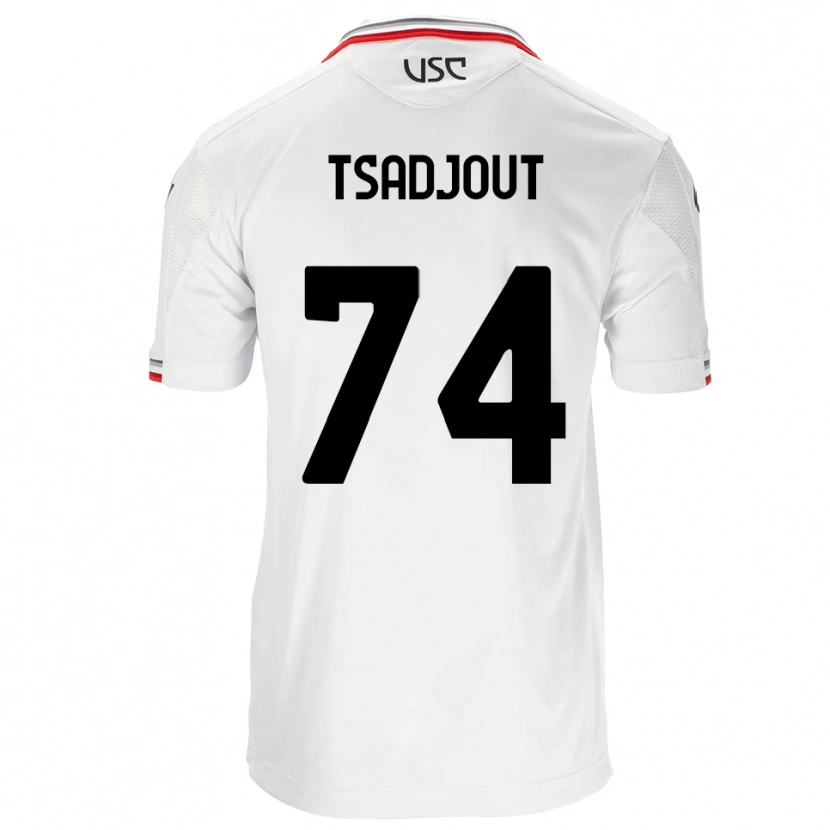 Danxen Kvinnor Frank Tsadjout #74 Vit Röd Bortatröja Matchtröjor 2025/26 Tröjor T-Tröja