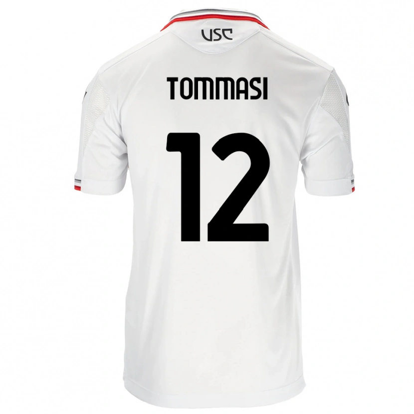 Danxen Kvinnor Francesco Tommasi #12 Vit Röd Bortatröja Matchtröjor 2025/26 Tröjor T-Tröja