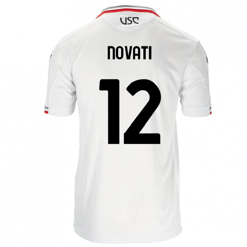Danxen Kvinnor Lorenzo Novati #12 Vit Röd Bortatröja Matchtröjor 2025/26 Tröjor T-Tröja