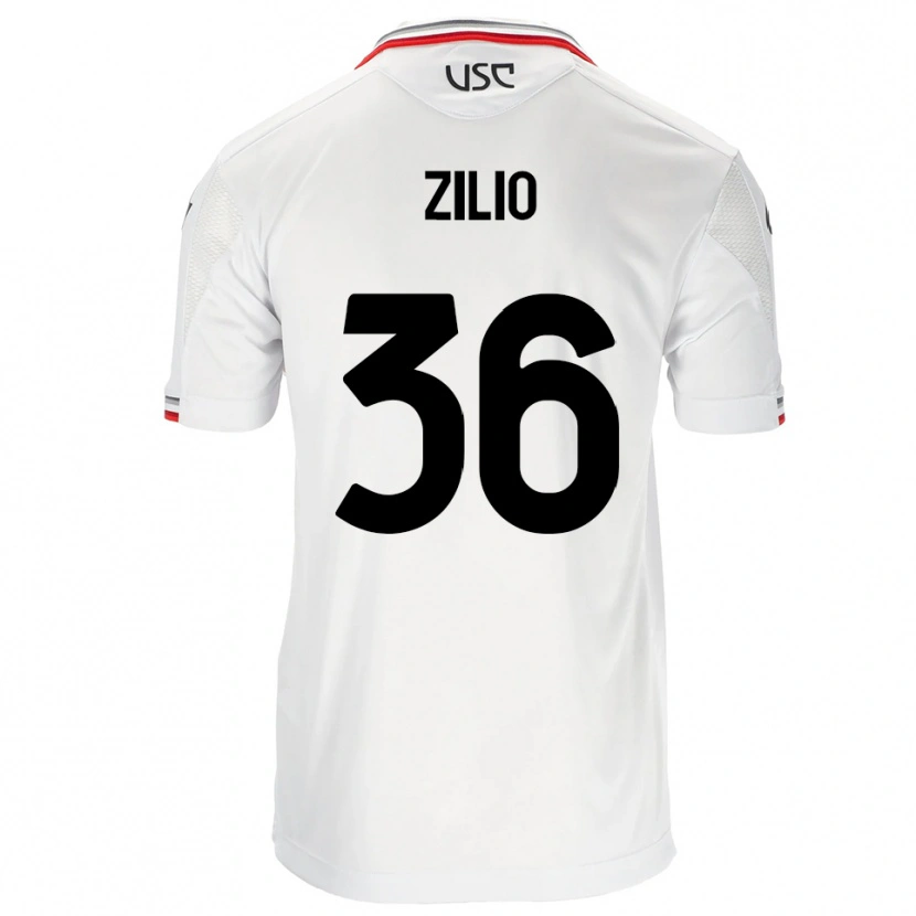 Danxen Kvinnor Andrea Zilio #36 Vit Röd Bortatröja Matchtröjor 2025/26 Tröjor T-Tröja