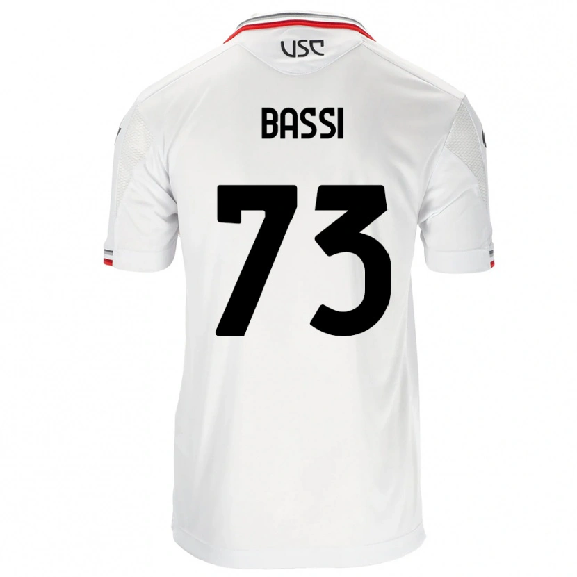 Danxen Kvinnor Emanuele Bassi #73 Vit Röd Bortatröja Matchtröjor 2025/26 Tröjor T-Tröja