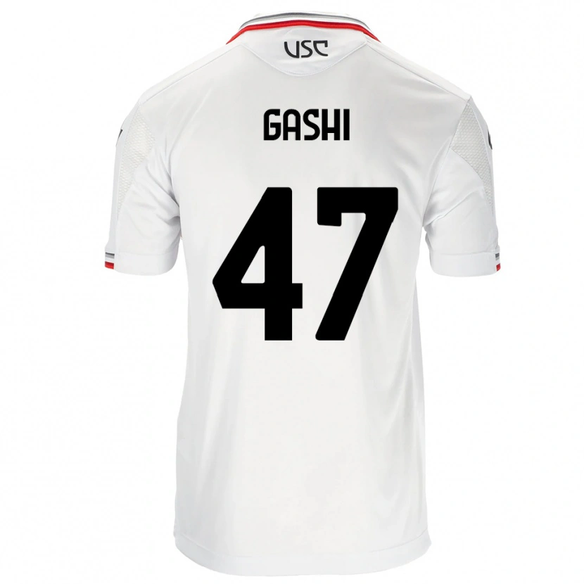 Danxen Kvinnor Eduart Gashi #47 Vit Röd Bortatröja Matchtröjor 2025/26 Tröjor T-Tröja