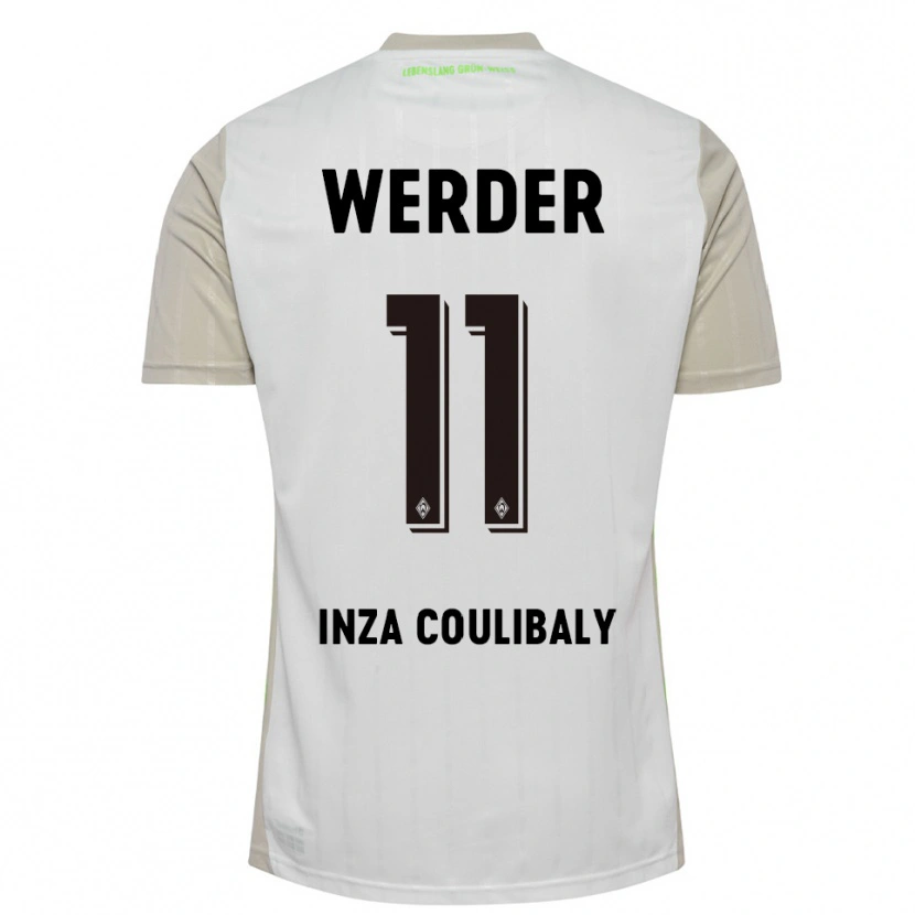 Danxen Kvinnor Ben Inza Coulibaly #11 Vit Svart Bortatröja Matchtröjor 2025/26 Tröjor T-Tröja