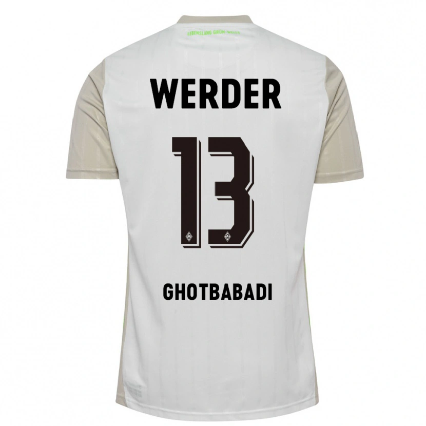 Danxen Kvinnor Reza Ghotbabadi #13 Vit Svart Bortatröja Matchtröjor 2025/26 Tröjor T-Tröja