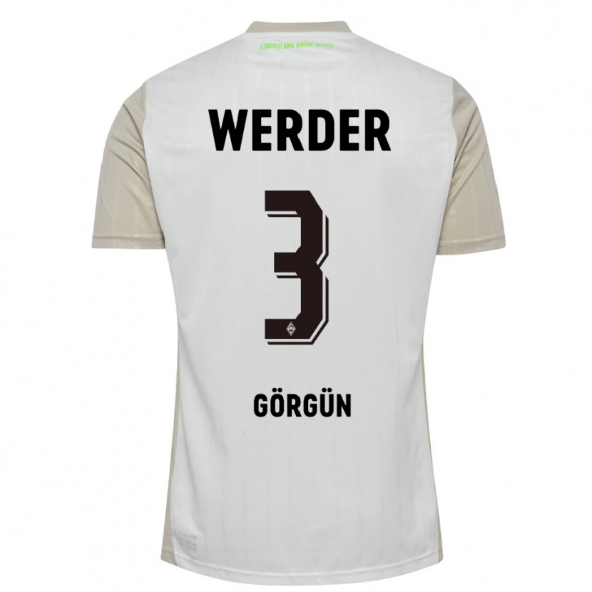 Danxen Kvinnor Deniz-Erdem Görgün #3 Vit Svart Bortatröja Matchtröjor 2025/26 Tröjor T-Tröja
