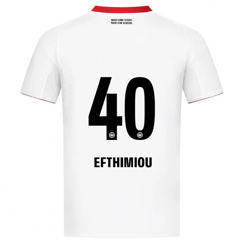 Danxen Kvinnor Sissis Efthimiou #40 Vit Röd Bortatröja Matchtröjor 2025/26 Tröjor T-Tröja