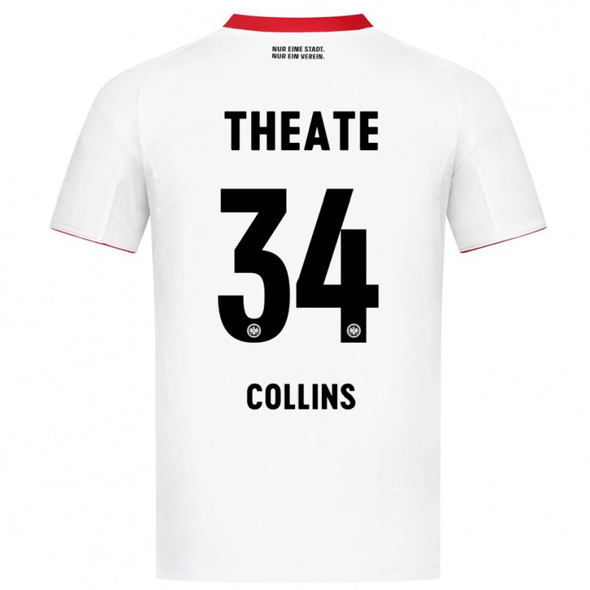 Danxen Kvinnor Nnamdi Collins #34 Vit Röd Bortatröja Matchtröjor 2025/26 Tröjor T-Tröja