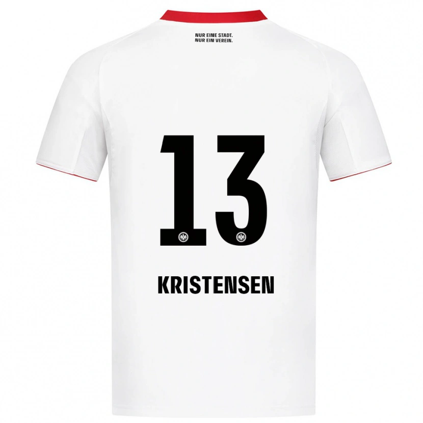 Danxen Kvinnor Rasmus Kristensen #13 Vit Röd Bortatröja Matchtröjor 2025/26 Tröjor T-Tröja