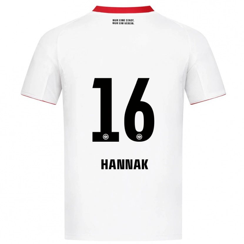 Danxen Kvinnor Tim Hannak #16 Vit Röd Bortatröja Matchtröjor 2025/26 Tröjor T-Tröja
