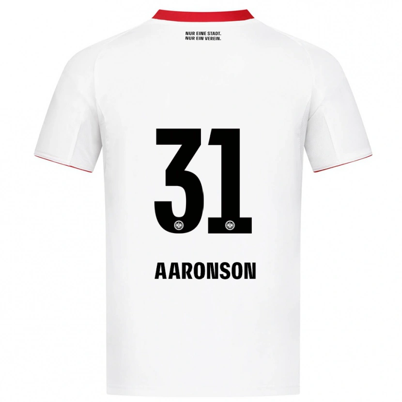Danxen Kvinnor Paxten Aaronson #31 Vit Röd Bortatröja Matchtröjor 2025/26 Tröjor T-Tröja
