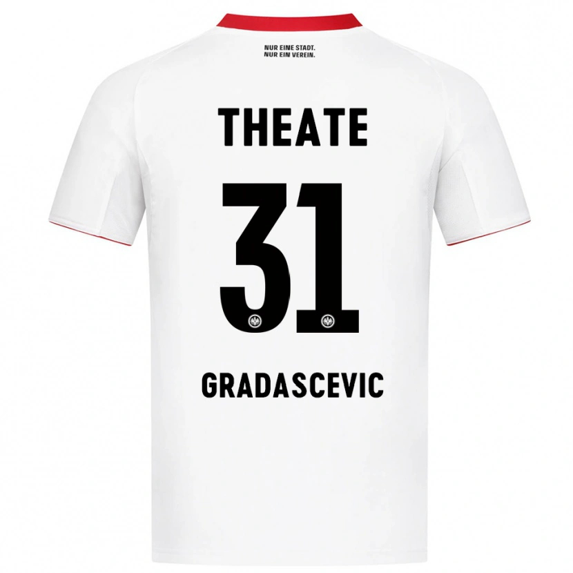 Danxen Kvinnor Meris Gradascevic #31 Vit Röd Bortatröja Matchtröjor 2025/26 Tröjor T-Tröja