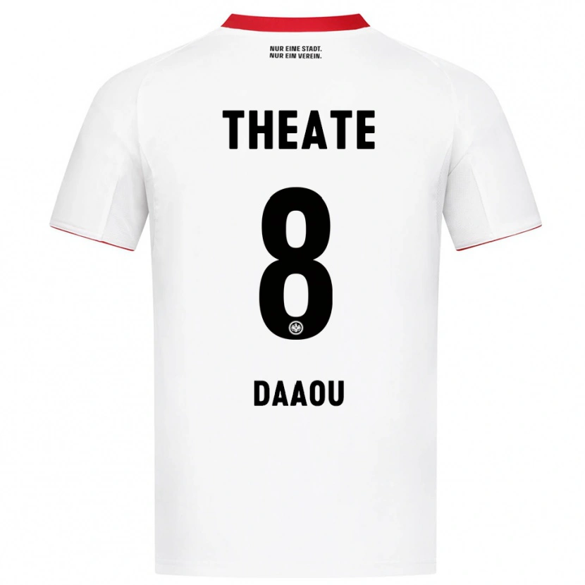 Danxen Kvinnor Bilal Daaou #8 Vit Röd Bortatröja Matchtröjor 2025/26 Tröjor T-Tröja