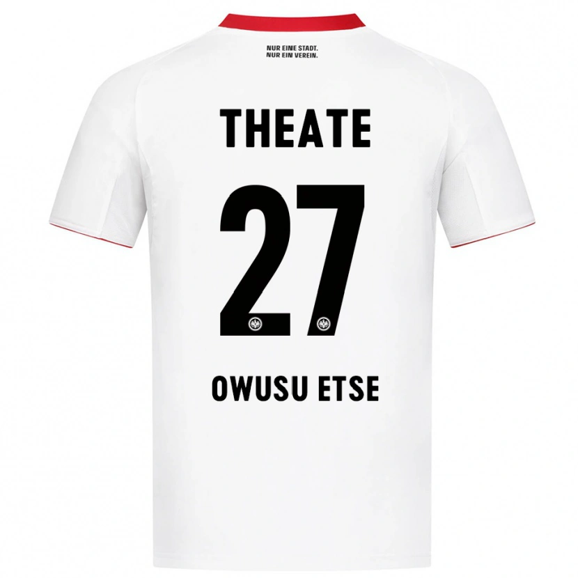 Danxen Kvinnor Collin Owusu Etse #27 Vit Röd Bortatröja Matchtröjor 2025/26 Tröjor T-Tröja