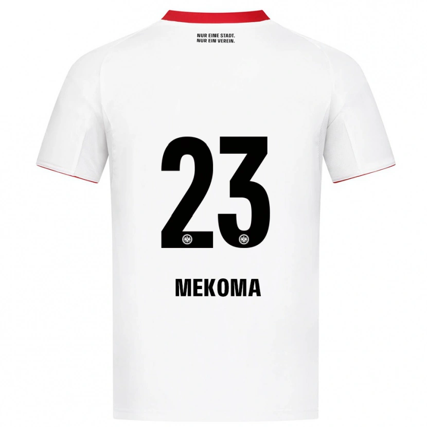 Danxen Kvinnor Jamal Mekoma #23 Vit Röd Bortatröja Matchtröjor 2025/26 Tröjor T-Tröja