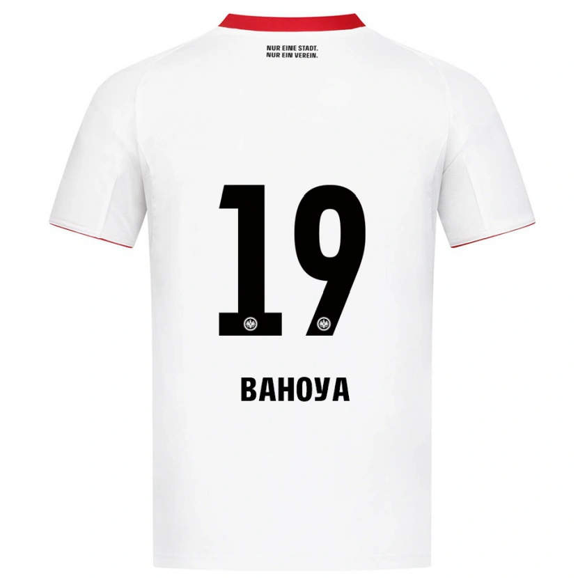 Danxen Kvinnor Jean-Mattéo Bahoya #19 Vit Röd Bortatröja Matchtröjor 2025/26 Tröjor T-Tröja