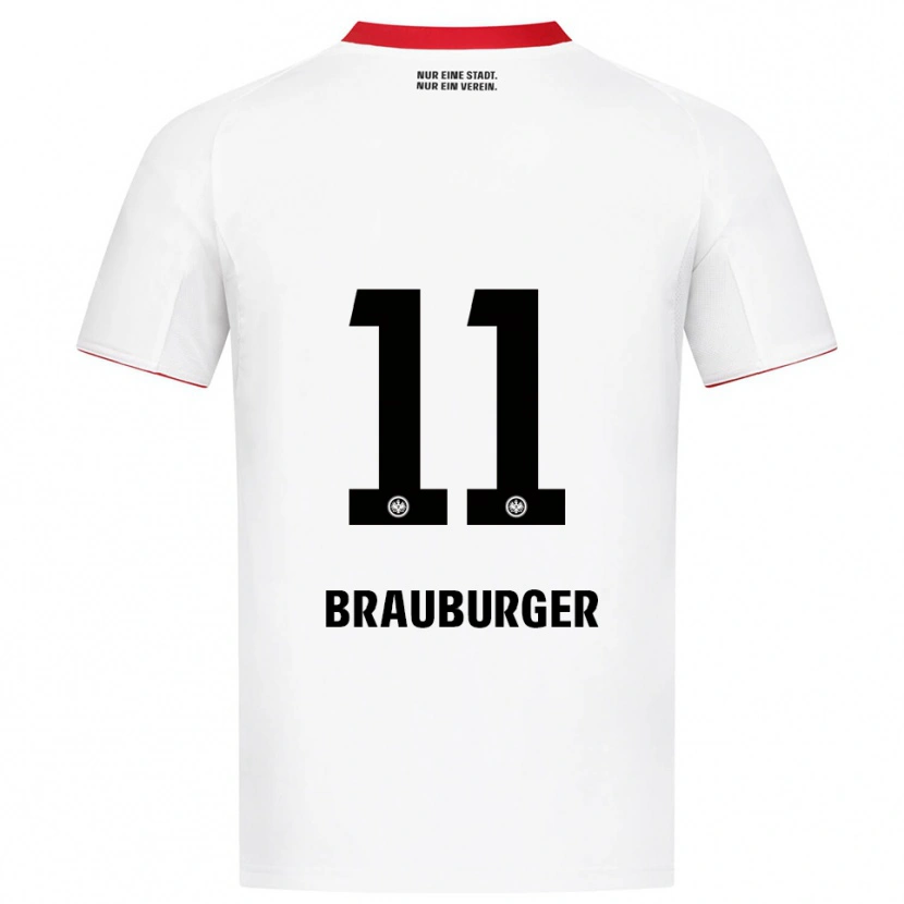 Danxen Kvinnor Maximilian Brauburger #11 Vit Röd Bortatröja Matchtröjor 2025/26 Tröjor T-Tröja
