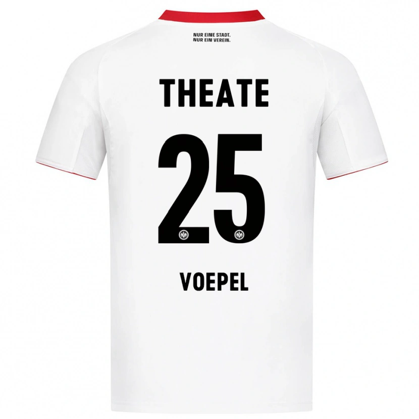 Danxen Kvinnor Lukas Voepel #25 Vit Röd Bortatröja Matchtröjor 2025/26 Tröjor T-Tröja