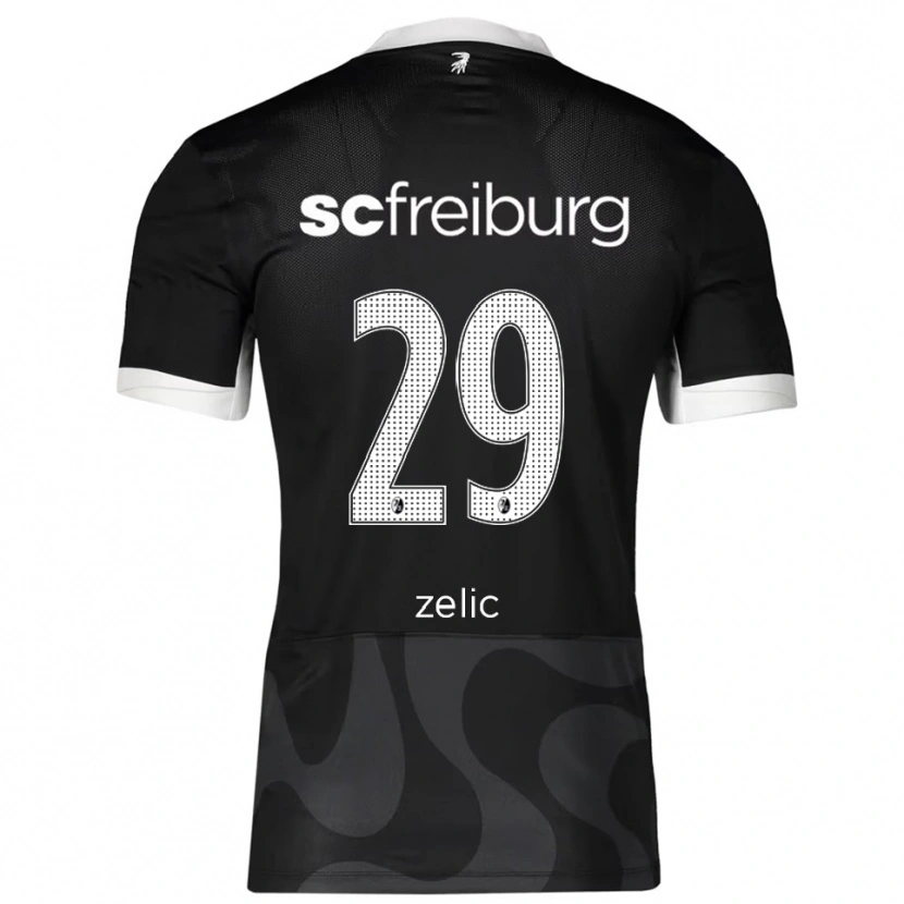 Danxen Kvinnor Mateo Zelic #29 Svart Vit Bortatröja Matchtröjor 2025/26 Tröjor T-Tröja