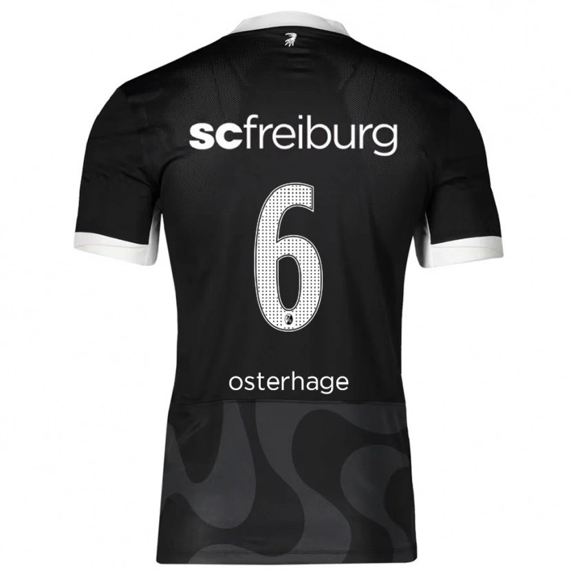 Danxen Kvinnor Patrick Osterhage #6 Svart Vit Bortatröja Matchtröjor 2025/26 Tröjor T-Tröja