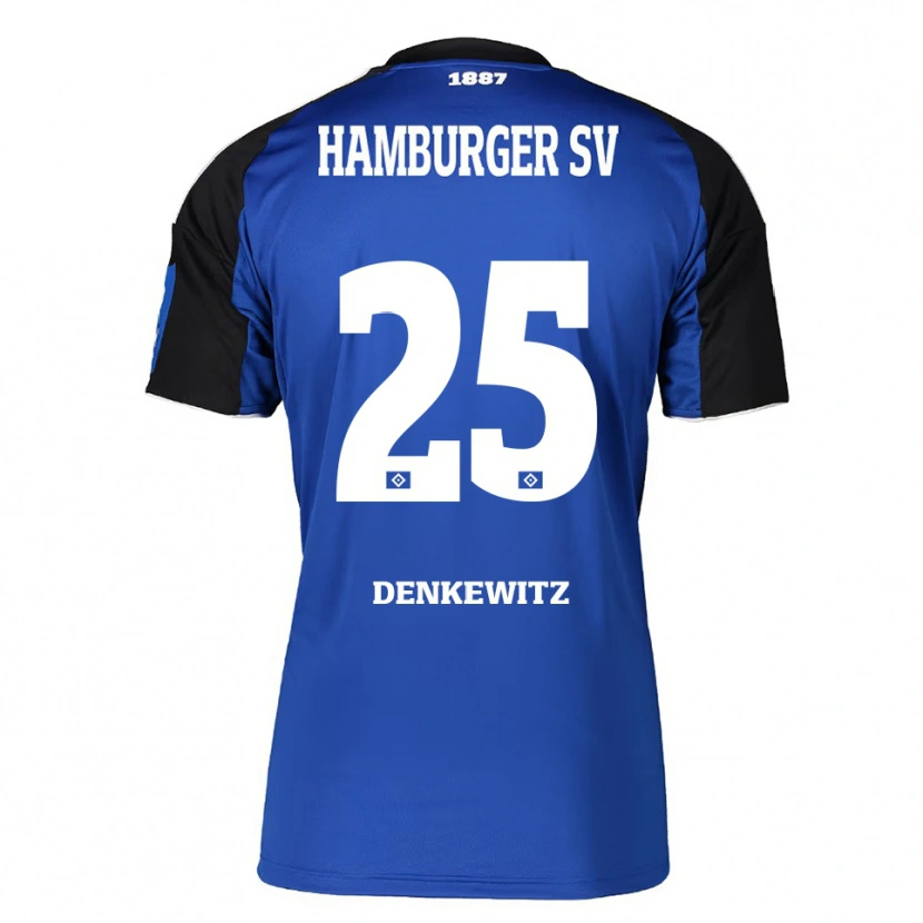 Danxen Kvinnor Nick Denkewitz #25 Blå Svart Bortatröja Matchtröjor 2025/26 Tröjor T-Tröja