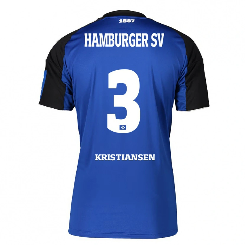 Danxen Kvinnor Simon Kristiansen #3 Blå Svart Bortatröja Matchtröjor 2025/26 Tröjor T-Tröja