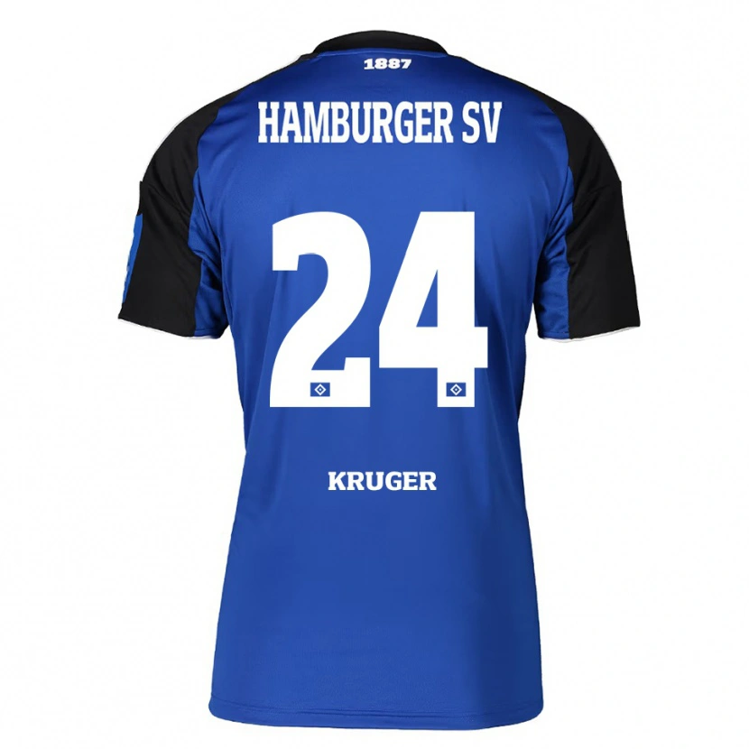Danxen Kvinnor Artur Krüger #24 Blå Svart Bortatröja Matchtröjor 2025/26 Tröjor T-Tröja