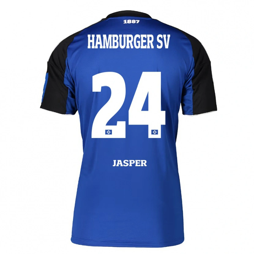 Danxen Kvinnor Jan-Lukas Jasper #24 Blå Svart Bortatröja Matchtröjor 2025/26 Tröjor T-Tröja