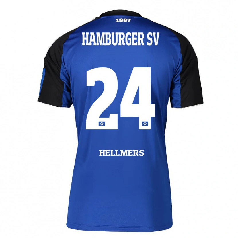Danxen Kvinnor Maximilian Hellmers #24 Blå Svart Bortatröja Matchtröjor 2025/26 Tröjor T-Tröja