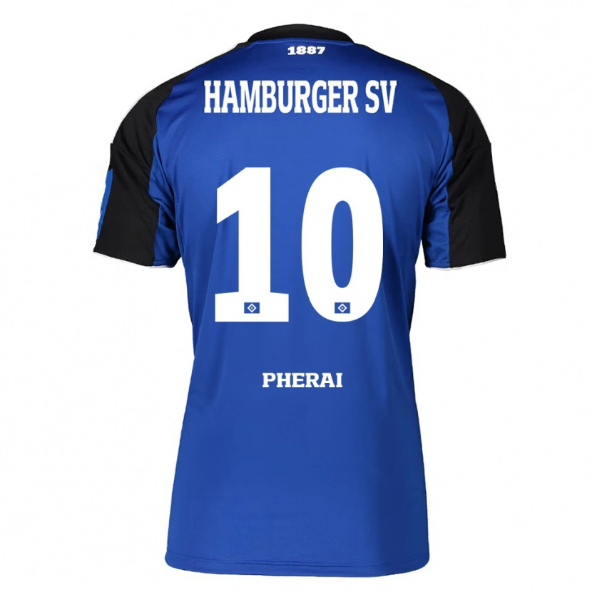 Danxen Kvinnor Immanuel Pherai #10 Blå Svart Bortatröja Matchtröjor 2025/26 Tröjor T-Tröja